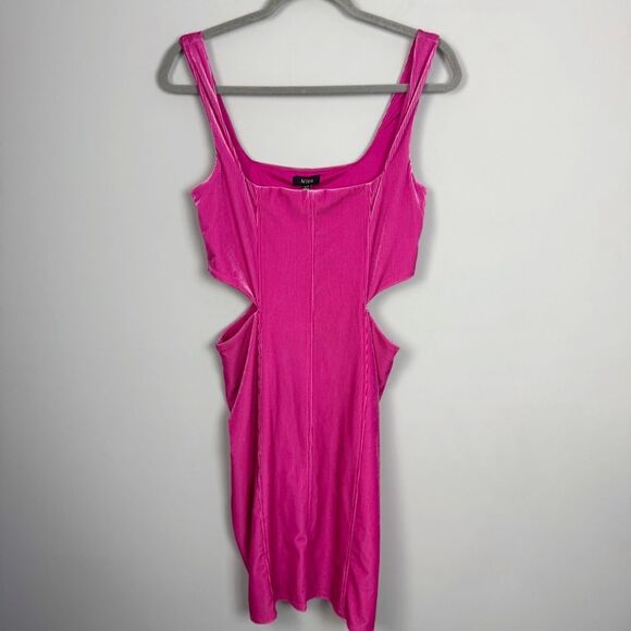 AFRM | NEW Paradiso Hot Pink Velvet Cutout Mini Dress Women’s Size Medium - Picture 2 of 10
